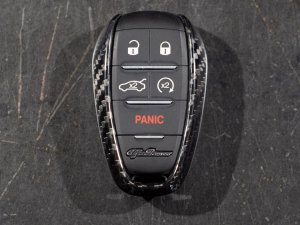 Alfa Romeo Giulia Key Fob Cover  - Carbon Fiber - Black w/ QV Logo